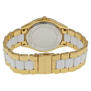 Michael Kors Slim Runway Quartz White Dial Two Tone Steel Strap Watch For Women - MK4295