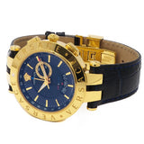 Versace Race GMT Blue Dial Blue Leather Strap Watch For Men - 29G70D282