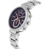 Michael Kors Sawyer Navy Blue Dial Silver Steel Strap Watch for Women - MK6224