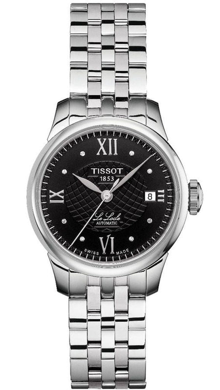 Jam Tangan Tissot Le Locle Automatic Lady Black Dial Silver Steel Strap Untuk Wanita - T41.1.183.56