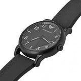 Emporio Armani Luigi Quartz Black Dial Black Silicon Strap Watch For Men - AR11071