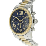 Michael Kors Lexington Chronograph Blue Dial Two Tone Steel Strap Watch For Women - MK7218