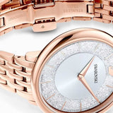 Swarovski Crystalline Chic Analog Silver Dial Rose Gold Steel Strap Watch for Women - 5544590