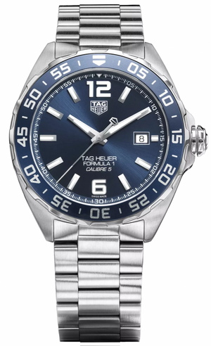 Tag Heuer Formula 1 Bucherer Blue Edition Blue Dial Silver Steel Strap Watch for Men - WAZ2015.BA0842