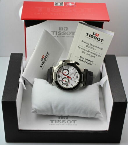 Tissot T Race Chronograph White Dial Black Rubber Strap Watch for Men