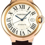 Cartier Ballon Blue de Cartier Silver Dial Brown Leather Strap Watch for Men - W6900551