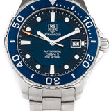 Tag Heuer Aquaracer Caliber 5 Automatic Blue Dial Silver Steel Strap Watch for Men - WAN2111.BA0822