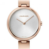 Calvin Klein Wavy White Dial Rose Gold Steel Strap Watch for Women - K9U23646