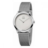 Calvin Klein Minimal White Dial Silver Mesh Bracelet Watch for Women - K3M2212Y