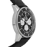 Breitling Superocean Heritage B01 Chronograph 44 Black Dial Black Mesh Bracelet Watch for Men - AB0162121B1S1