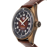Tag Heuer Autavia Calibre 5 Chinese New Year Maroon panggil Maroon Leather Strap Watch untuk Pria - WBE5193.FC8300