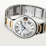 Cartier Ballon Bleu De Cartier Silver Dial Two Tone Steel Strap Watch for Men - W2BB0031