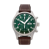 IWC Pilot's Watch Chronograph Edition Racing Green 43mm Green Dial Brown Leather Strap Watch for Men - IW377726