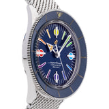 Breitling Superocean Heritage '57 Special Edition II Blue Dial Silver Mesh Bracelet Watch for Men - A103702A1C1A1