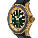 Breitling Superocean Automatic 42 Green Dial Green Rubber Strap Watch for Men - N17375201L1S1