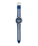 Michael Kors Brecken Chronograph Blue Dial Two Tone PVC Strap Watch For Men - MK8950