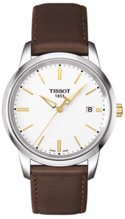Tissot T Classic Dream White Dial Brown Leather Strap Watch for Men - T033.410.26.011.01