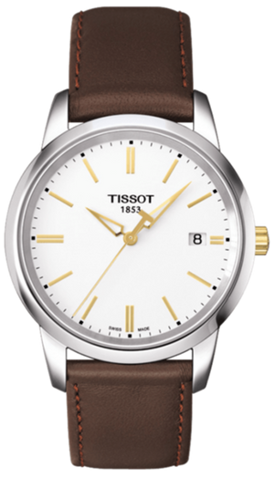 Tissot T Classic Dream White Dial Brown Leather Strap Watch for Men - T033.410.26.011.01