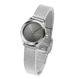 Calvin Klein Minimal Grey Dial Silver Mesh Bracelet Watch for Women - K3M231Y3