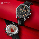 Tag Heuer Carrera Year of The Rabbit Automatic Chronograph Black Dial Black Leather Strap Watch for Men - CBN2A1L.FC6521