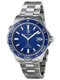 Tag Heuer Aquaracer Calibre 5 Automatic Blue Dial Silver Steel Strap Watch for Men - WAK2111.BA0830