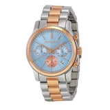 Michael Kors Runway Chronograph Blue Dial Two Tone Steel Strap Watch For Women - MK6166