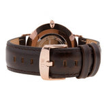 Daniel Wellington Classic Bristol Black Dial Brown Leather Strap Watch for Men - DW00100137