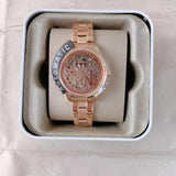 Fossil Rye Automatic Skeleton Rose Gold Dial Rose Gold Steel Strap Watch for Women - BQ3754