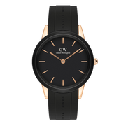 Daniel Wellington Iconic Motion Black Dial Black Rubber Strap Watch For Men - DW00100425