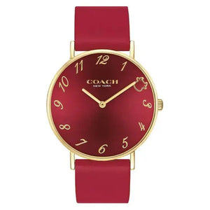 Coach Perry Red Dial Red Leather Strap Watch for Women - 14503722