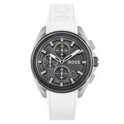 Hugo Boss Volane Chronograph Grey Dial White SIlicone Strap Watch for Men - 1513948