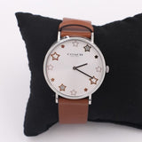 Coach Perry White Dial Brown Leather Strap Watch for Women - 14503242