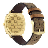 Gucci Grip Disney Mickey Mouse Gold Dial Brown Leather Strap Watch For Women - YA157420