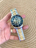 Fossil FB-01 Automatic Skeleton Blue Dial Two Tone Steel Strap Watch for Men - ME3191