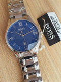 Hugo Boss Governer Blue Dial Silver Steel Strap Watch for Men - 1513487