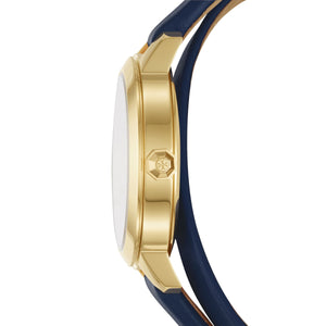 Tory Burch Collins Quartz Blue Dial Blue Leather Strap Watch for Women - TBW1303