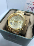 Fossil Boyfriend Gold Dial Gold Steel Strap Watch for Women - ES3884