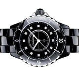 Chanel J12 Quartz Diamonds Black Dial Black Steel Strap Watch for Women - J12 H1625