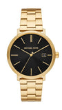 Michael Kors Blake Quartz Black Dial Gold Steel Strap Watch for Men - MK9136