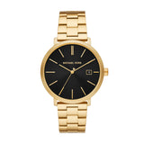 Michael Kors Blake Quartz Black Dial Gold Steel Strap Watch for Men - MK9136