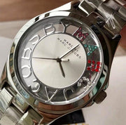 Marc Jacobs Henry Skeleton Silver Dial Silver Steel Strap Watch for Women - MBM3262