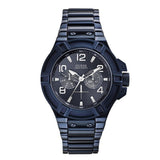 Guess Rigor Multifunction Black Dial Blue Steel Strap Watch for Men - W0218G4