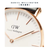 Daniel Wellington Classic Sheffield White Dial Black Leather Strap Watch For Men - DW00100007