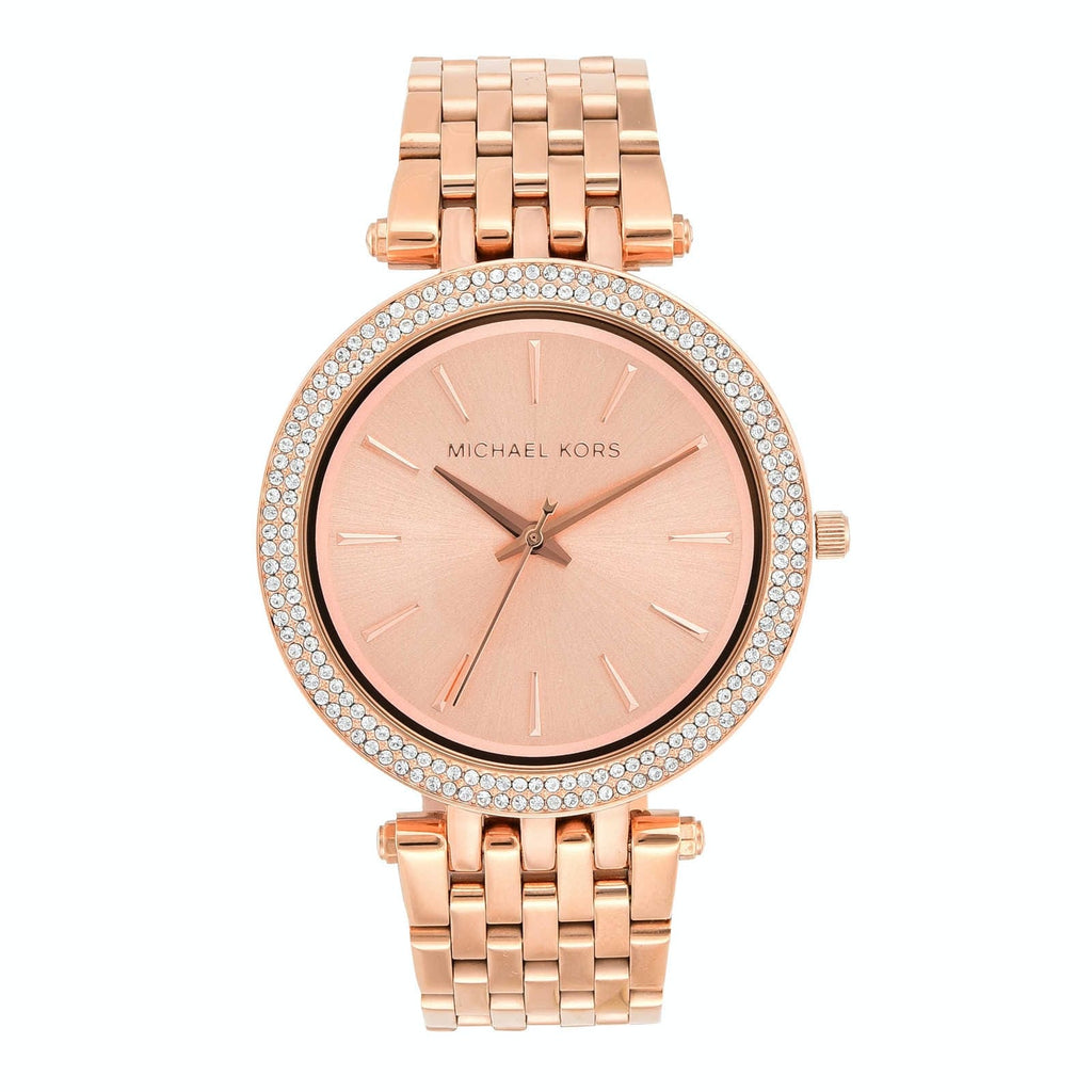 Michael Kors Darci Rose Gold Dial with Diamonds Rose Gold Stainless Steel Strap Watch for Women - MK3192