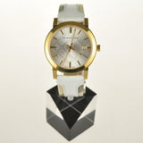 Burberry The City White Dial White Leather Strap Watch for Women - BU9015