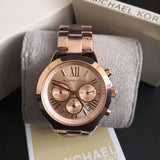Michael Kors Runway Chronograph Rose Gold Dial Rose Gold Steel Strap Watch For Women - MK5778
