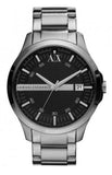 Armani Exchange Hampton Chronograph Black Dial Silver Steel Strap Watch For Men - AX2103