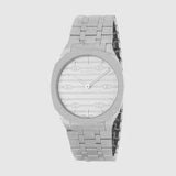 Gucci 25H Quartz Silver Dial Silver Steel Strap Watch For Women - YA163402