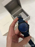 Calvin Klein Tone Blue Dial Blue NATO Strap Watch for Men - K7K514VN