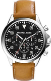 Michael Kors Gage Chronograph Quartz Black Dial Brown Leather Strap Watch For Men - MK8333